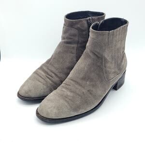 Aquatalia Oribella Boots Suede Chelsea Ankle Booties Womens Size 8.5 Gray